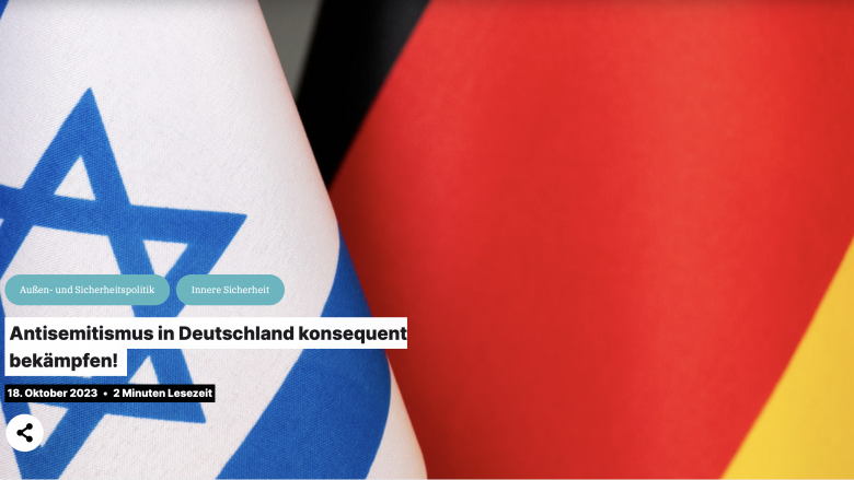 Antisemitismus in Deutschland konsequent bekämpfen! Antisemitismus in Deutschland konsequent bekämpfen!